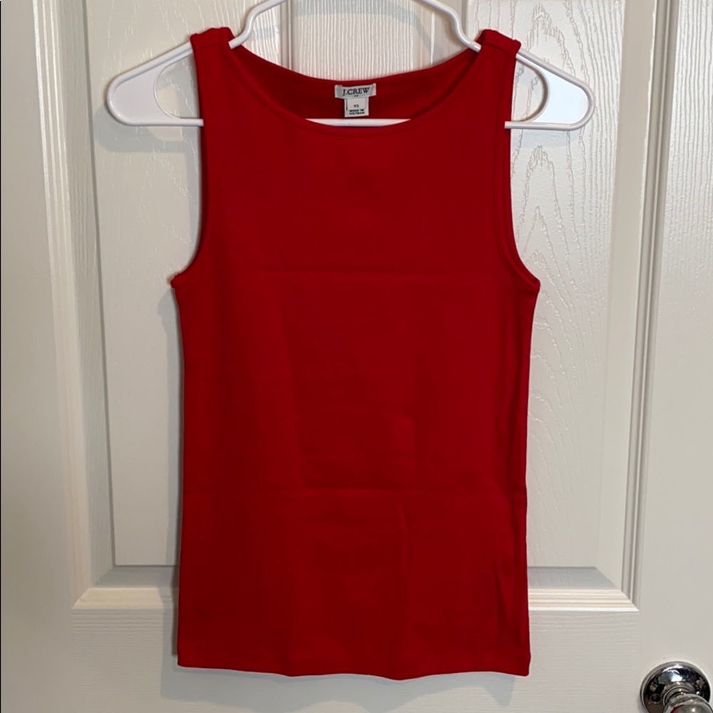 J.Crew red boat neck tank top